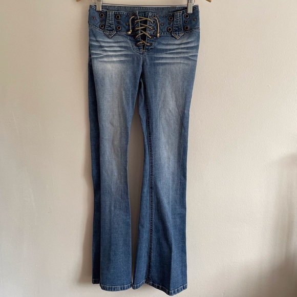 Vintage Denim - Vintage Lace Up Mudd Flare Jeans